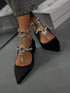 Baroc Black Crystal Accessory Ballerinas